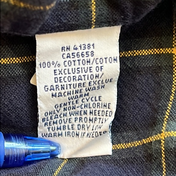 Ralph Lauren Navy Blue/Yellow/Green Plaid Cotton Button Down Shirt Fade Medium - Picture 11 of 11
